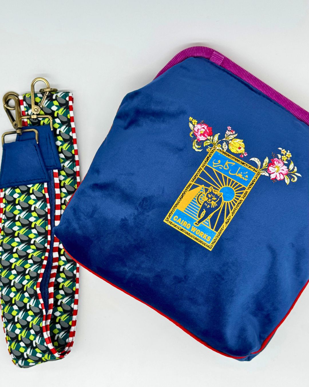 Velvet Clutch The Monkey Blue