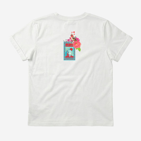 White Ghayart Ra'yee Medium Crop Tee – Back view of white medium crop tee – Cairo Works Egyptian streetwear